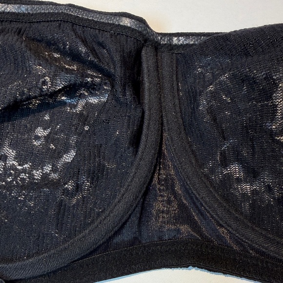 Wacoal Halo Lace Strapless Bandeau Style Black Underwire Bra - 65449 Size 36DD - Picture 9 of 15